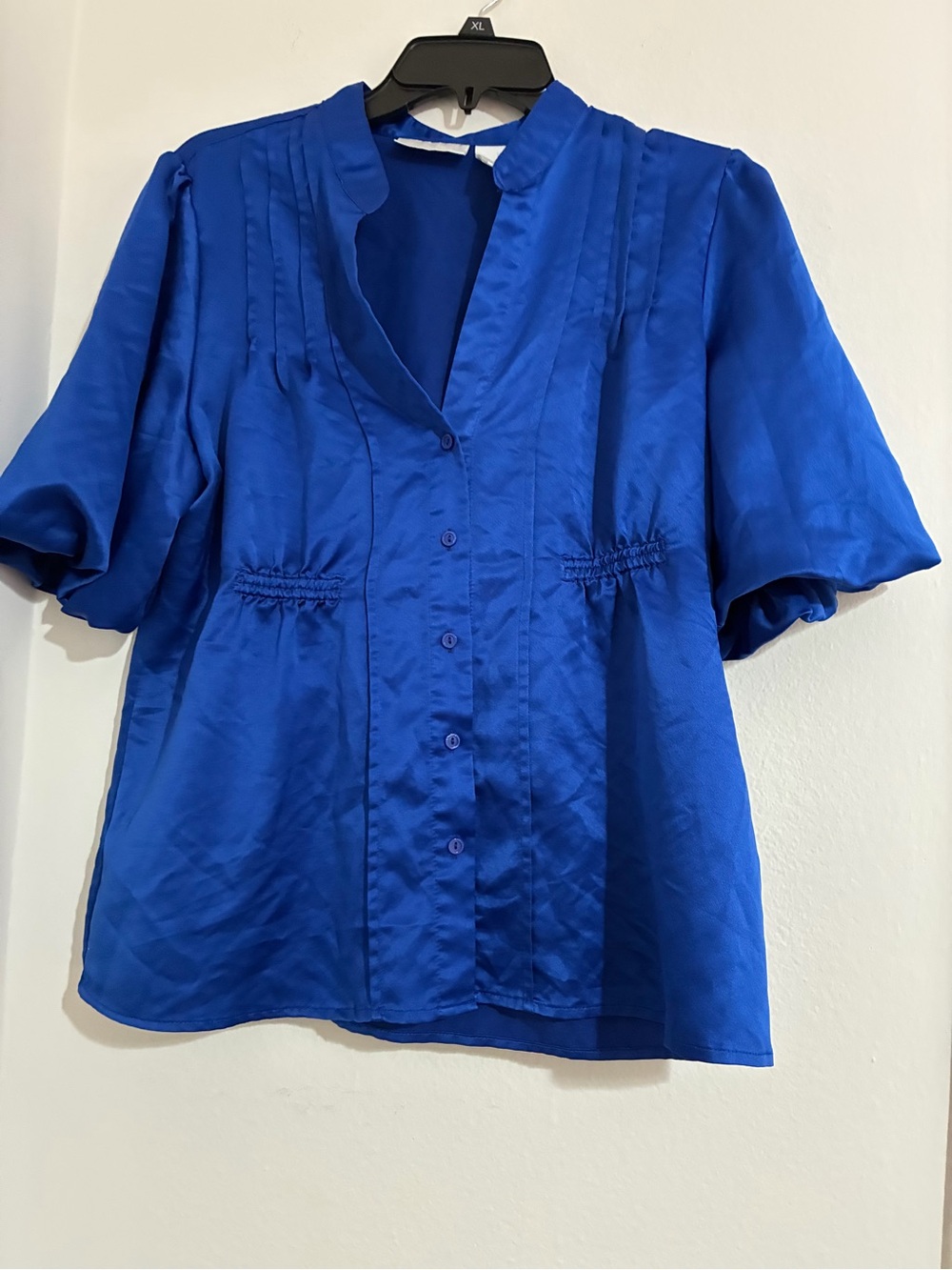 Worthington Cobalt Blue Button-Front Blouse